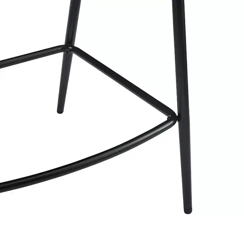Tabouret de comptoir rembourré en similicuir avec cadre en fer, repose-pieds, marron
