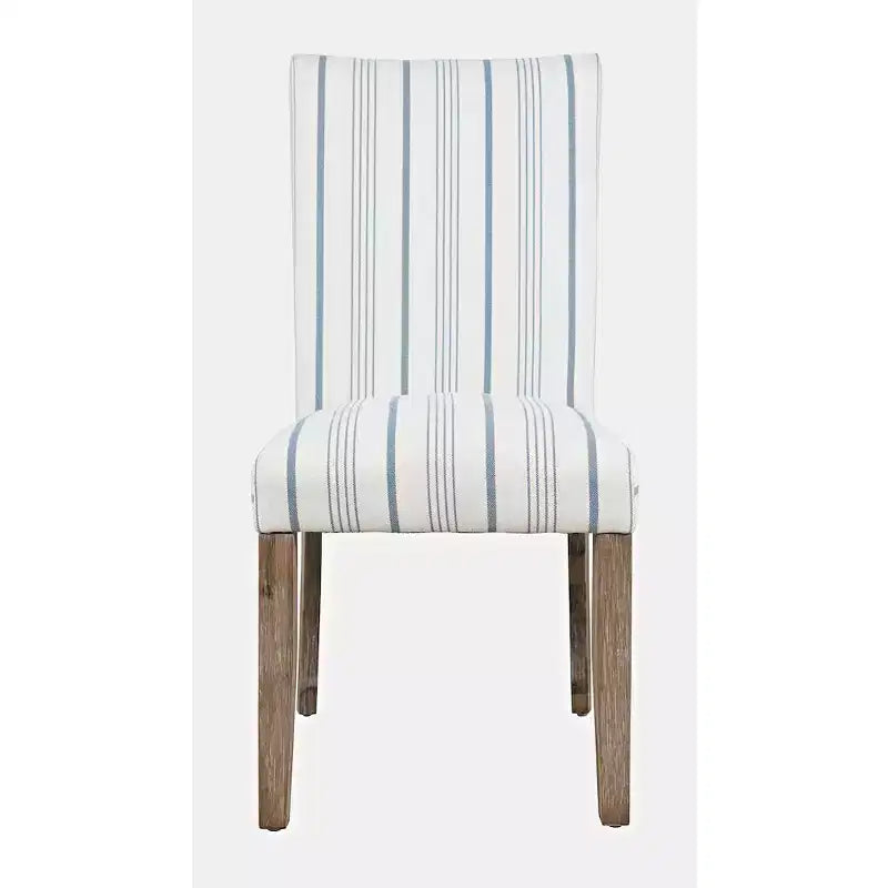 Jofran, Coastal Wire-Brushed Wood Upholstered Parsons Dining Chair (Set of 2)