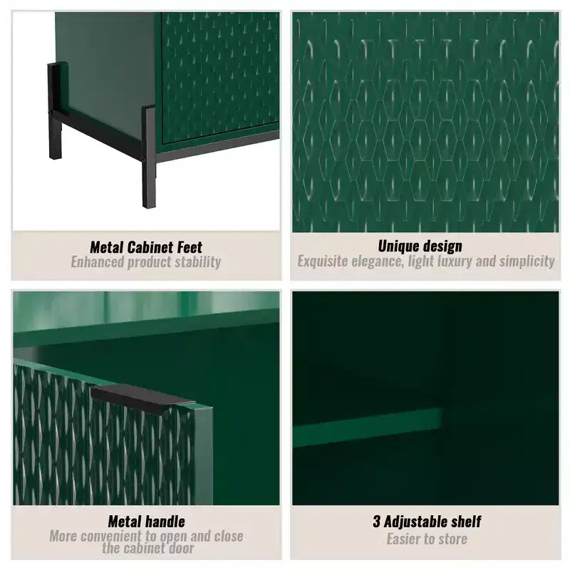 Petit meuble de rangement décoratif en bois à 2 portes avec 3 étagères réglables