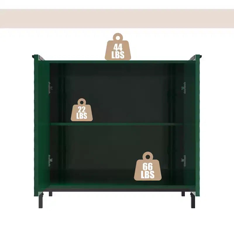 Petit meuble de rangement décoratif en bois à 2 portes avec 3 étagères réglables