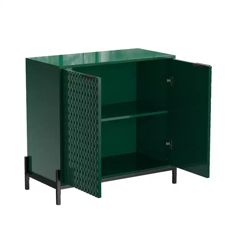 Petit meuble de rangement décoratif en bois à 2 portes avec 3 étagères réglables