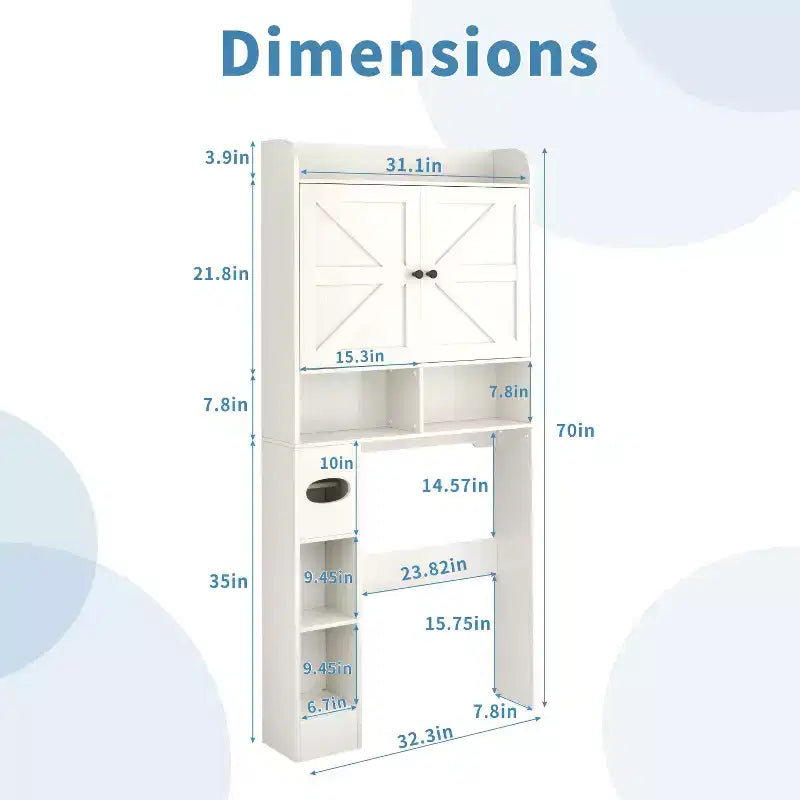 Meuble de rangement au-dessus des toilettes | Étagère de rangement de salle de bain avec portes coulissantes, porte-rouleau de papier toilette