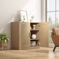 Buffet bas en bois 31x31x16, meuble de rangement avec étagères réglables et portes en rotin pour cuisine, chambre, salon/salle à manger