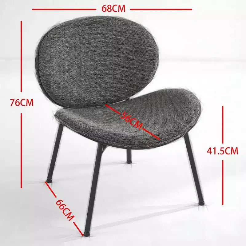 Fauteuils d'appoint scandinaves pour chambre à coucher, chaise coquille, chaise d'appoint simple à trépied, chaise longue en tissu avec dossier finition noyer