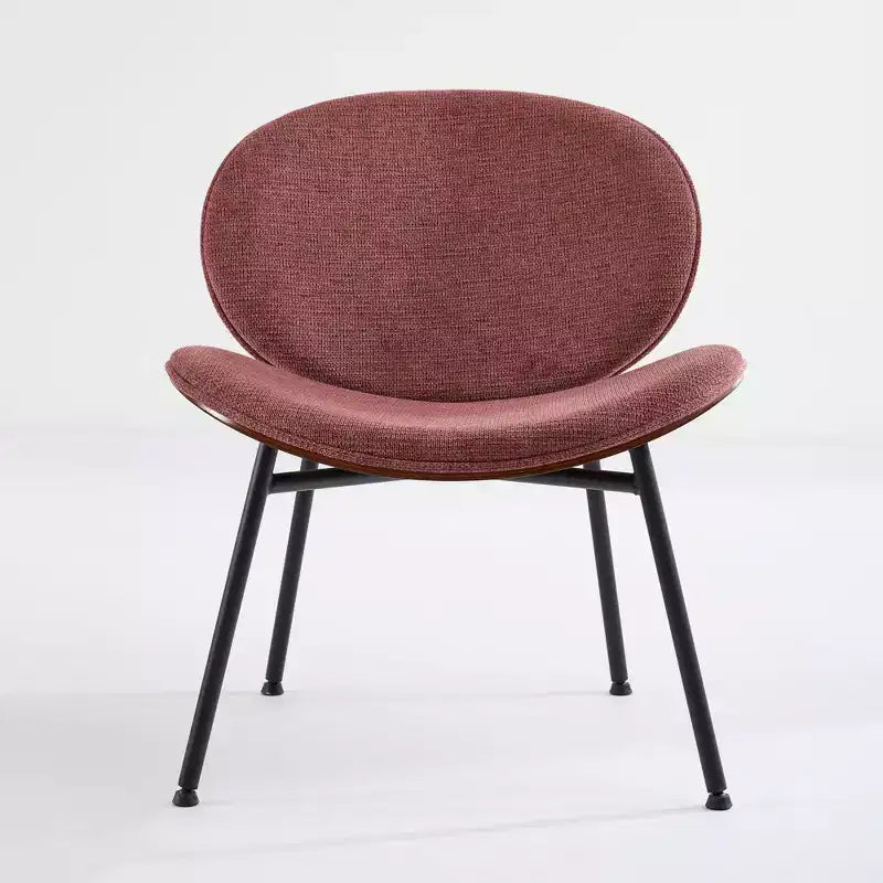 Fauteuils d'appoint scandinaves pour chambre à coucher, chaise coquille, chaise d'appoint simple à trépied, chaise longue en tissu avec dossier finition noyer