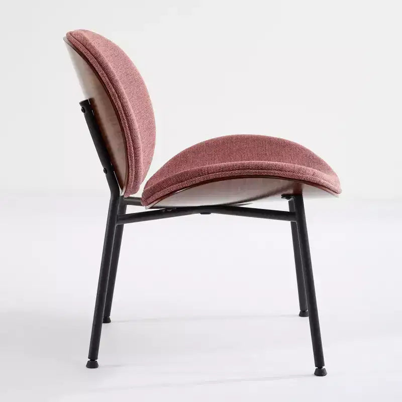 Fauteuils d'appoint scandinaves pour chambre à coucher, chaise coquille, chaise d'appoint simple à trépied, chaise longue en tissu avec dossier finition noyer