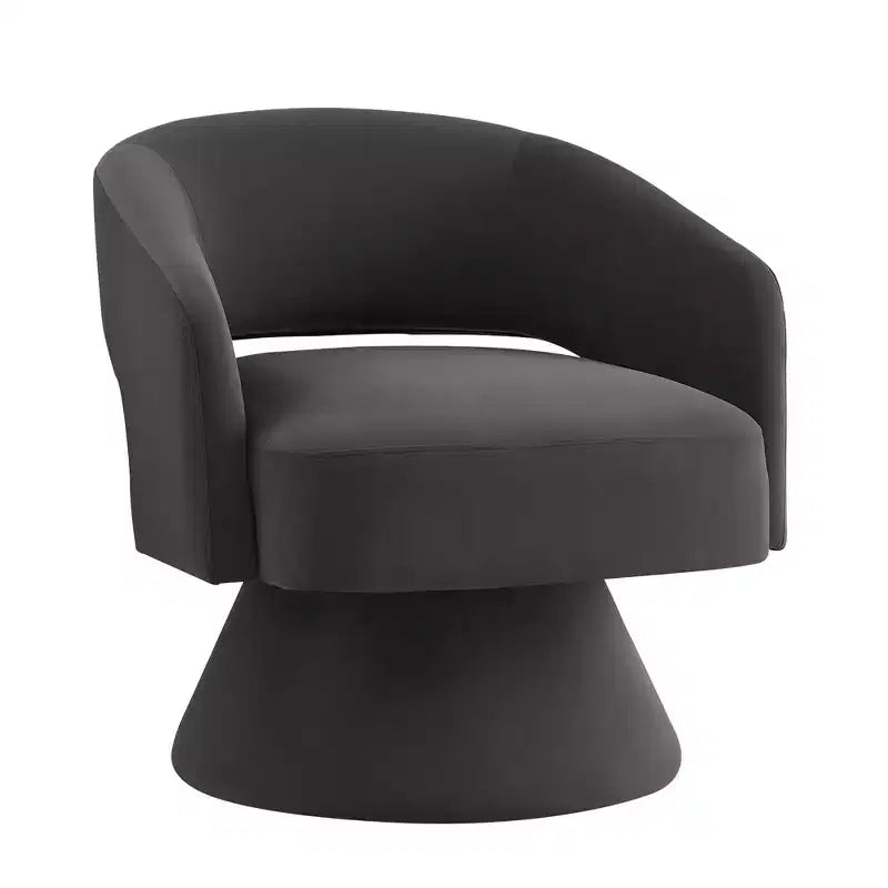 Fauteuils d'appoint pivotants modernes pour chambre à coucher, fauteuils d'appoint ronds en velours rembourré, chaise pivotante confortable à 360 degrés avec dossier ouvert