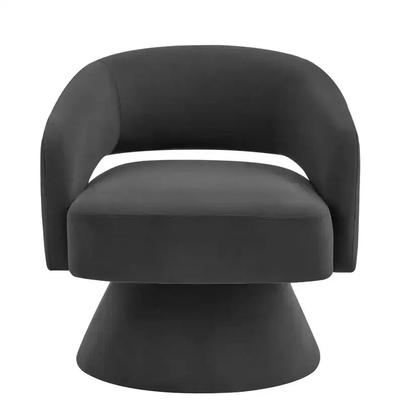 Fauteuils d'appoint pivotants modernes pour chambre à coucher, fauteuils d'appoint ronds en velours rembourré, chaise pivotante confortable à 360 degrés avec dossier ouvert