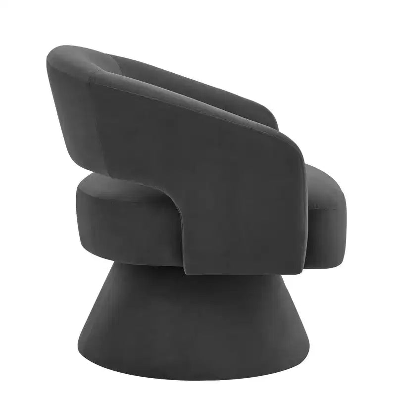 Fauteuils d'appoint pivotants modernes pour chambre à coucher, fauteuils d'appoint ronds en velours rembourré, chaise pivotante confortable à 360 degrés avec dossier ouvert