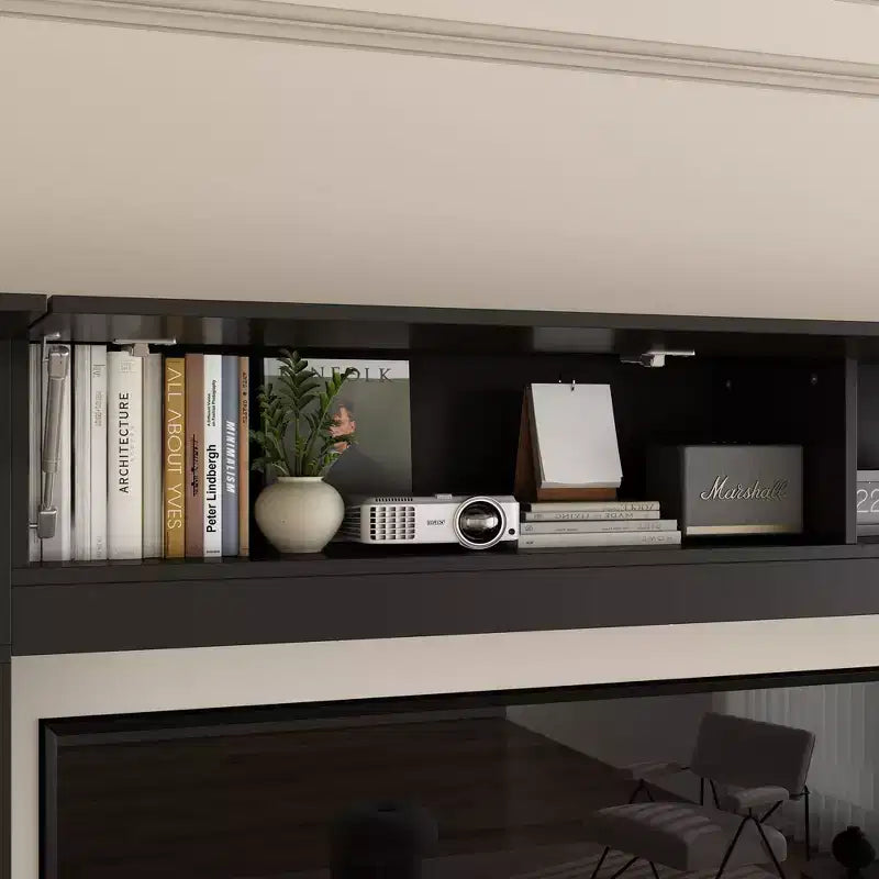 Grand centre de divertissement tout-en-un : Un meuble TV esthétique et pratique, indispensable au salon.