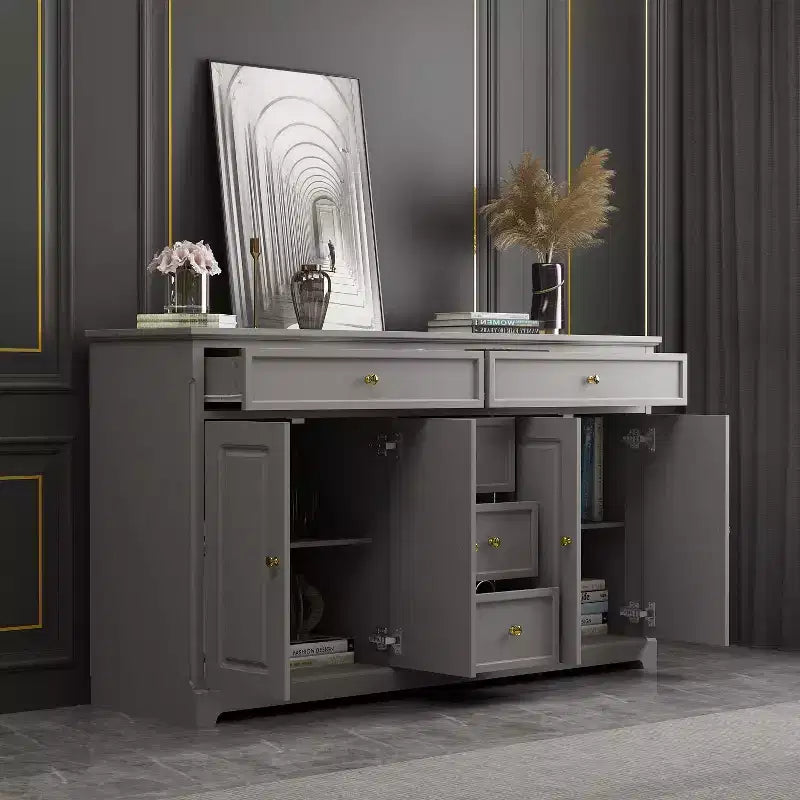 Commode horizontale à 5 tiroirs Meuble de rangement multifonctionnel Solutions de rangement pour salon