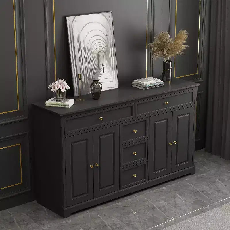 Commode horizontale à 5 tiroirs Meuble de rangement multifonctionnel Solutions de rangement pour salon