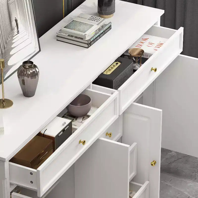 Commode horizontale à 5 tiroirs Meuble de rangement multifonctionnel Solutions de rangement pour salon