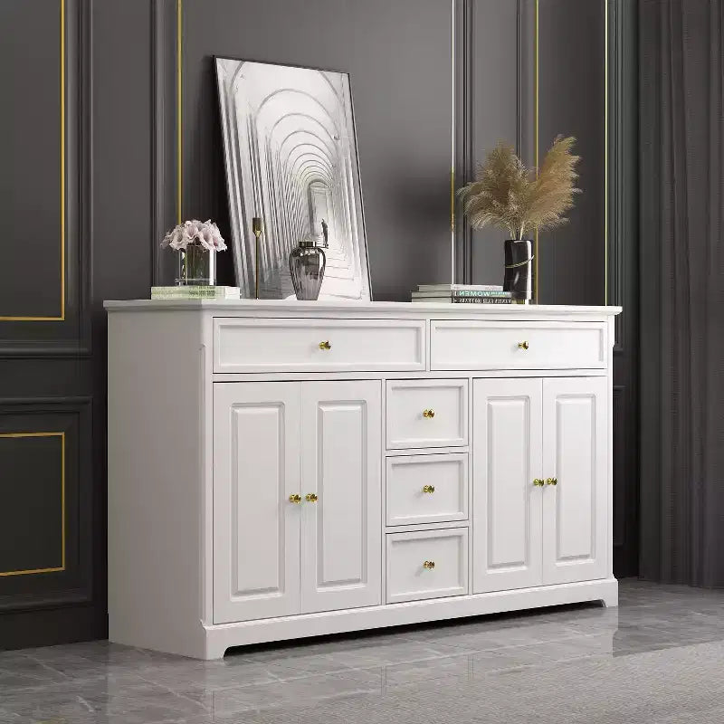 Commode horizontale à 5 tiroirs Meuble de rangement multifonctionnel Solutions de rangement pour salon