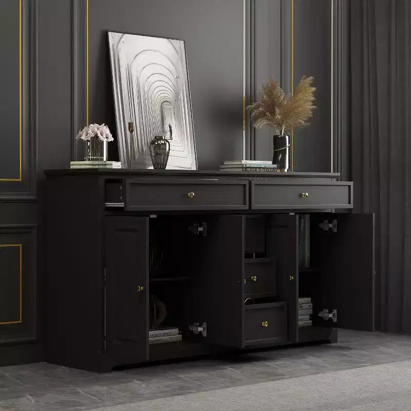 Commode horizontale à 5 tiroirs Meuble de rangement multifonctionnel Solutions de rangement pour salon