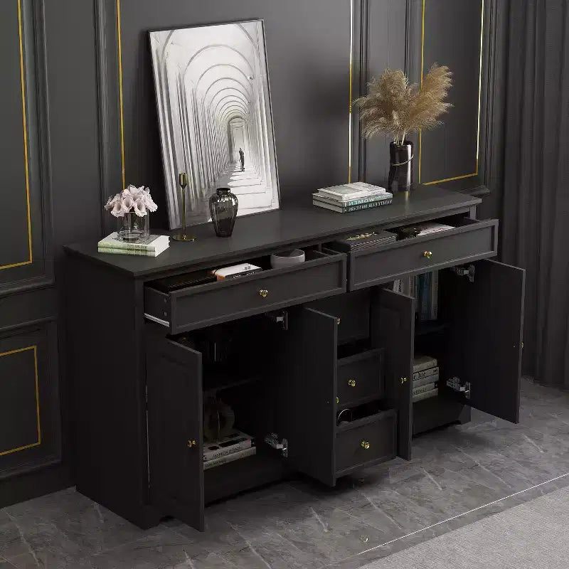 Commode horizontale à 5 tiroirs Meuble de rangement multifonctionnel Solutions de rangement pour salon