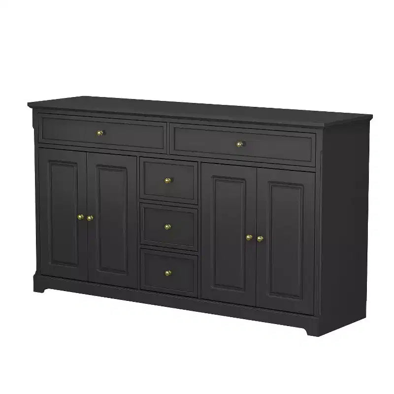 Commode horizontale à 5 tiroirs Meuble de rangement multifonctionnel Solutions de rangement pour salon