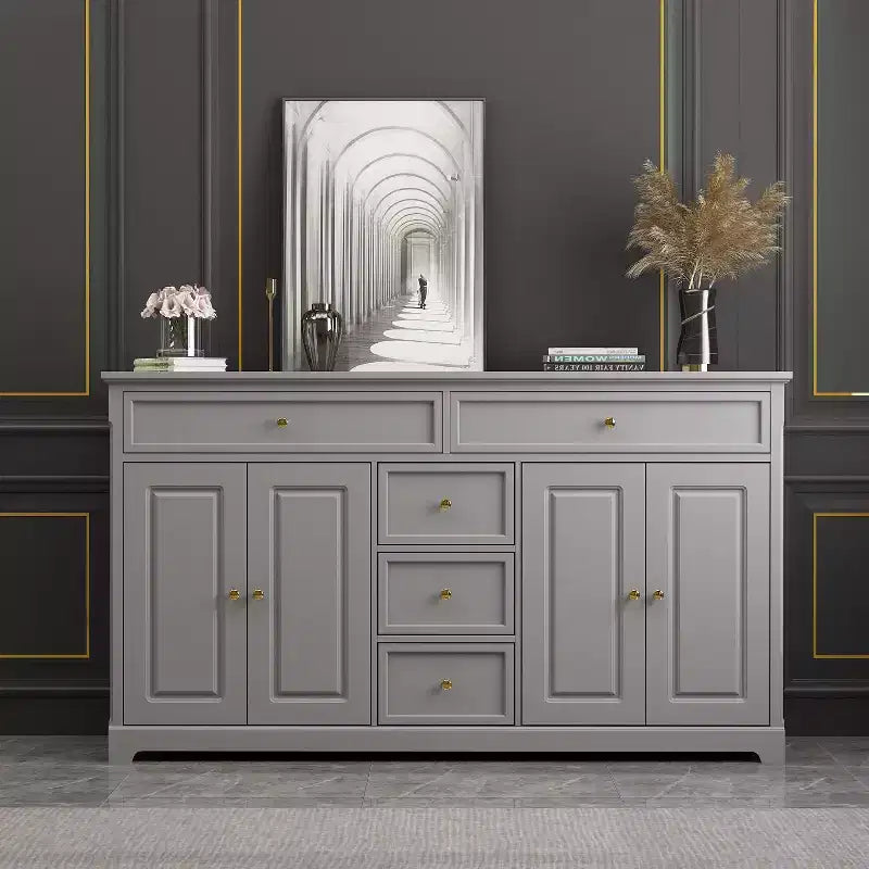Commode horizontale à 5 tiroirs Meuble de rangement multifonctionnel Solutions de rangement pour salon