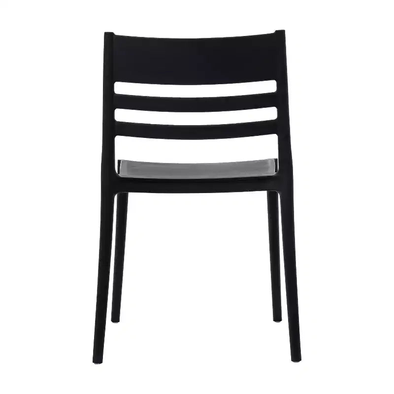 Lot de 2 chaises de patio empilables intérieur-extérieur avec dossier à lattes, chaise commerciale en résine tout temps