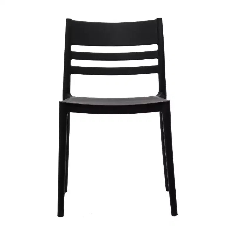 Lot de 2 chaises de patio empilables intérieur-extérieur avec dossier à lattes, chaise commerciale en résine tout temps