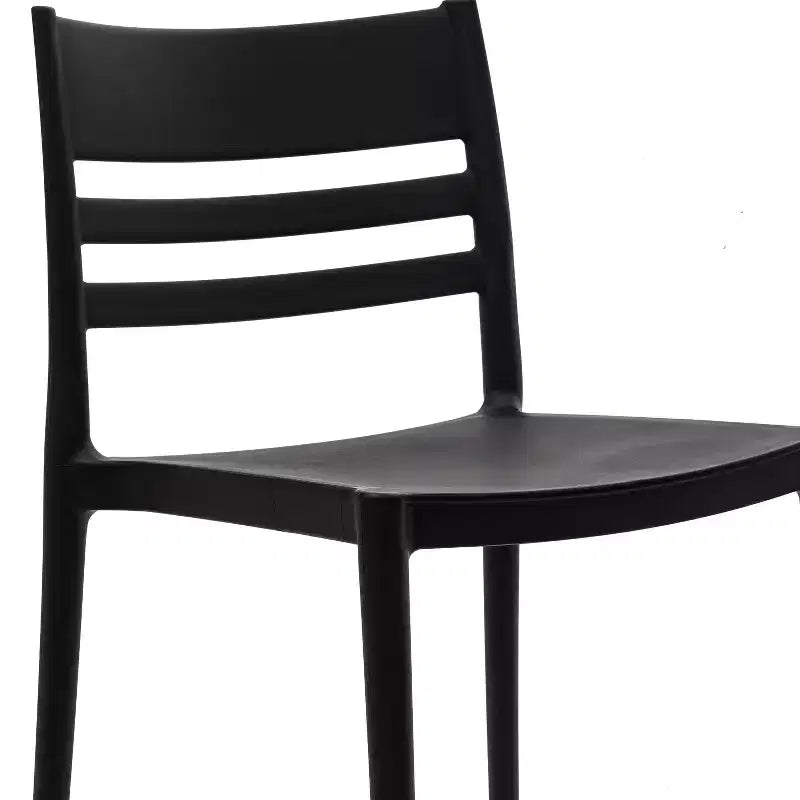 Lot de 2 chaises de patio empilables intérieur-extérieur avec dossier à lattes, chaise commerciale en résine tout temps