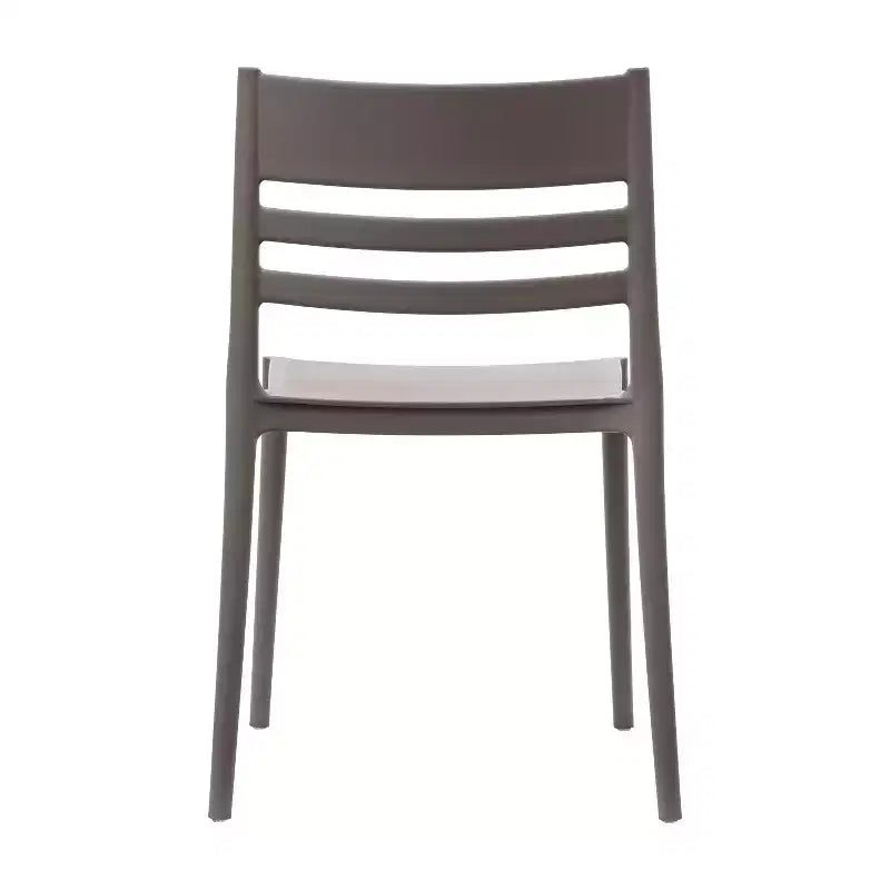 Lot de 2 chaises de patio empilables intérieur-extérieur avec dossier à lattes, chaise commerciale en résine tout temps