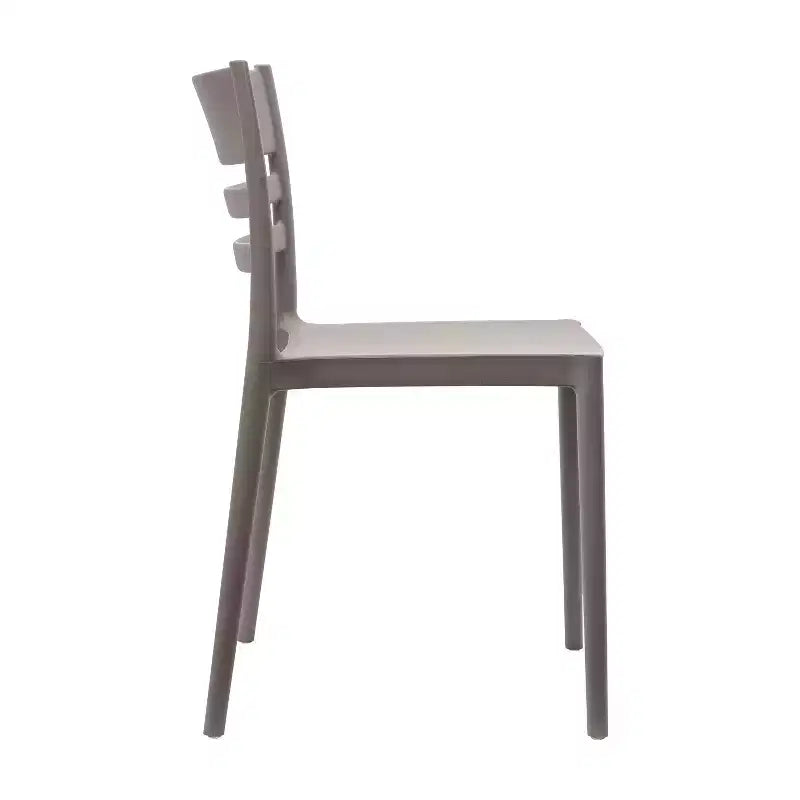 Lot de 2 chaises de patio empilables intérieur-extérieur avec dossier à lattes, chaise commerciale en résine tout temps