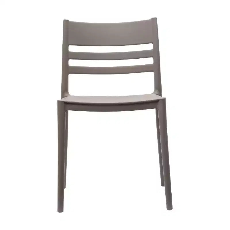 Lot de 2 chaises de patio empilables intérieur-extérieur avec dossier à lattes, chaise commerciale en résine tout temps
