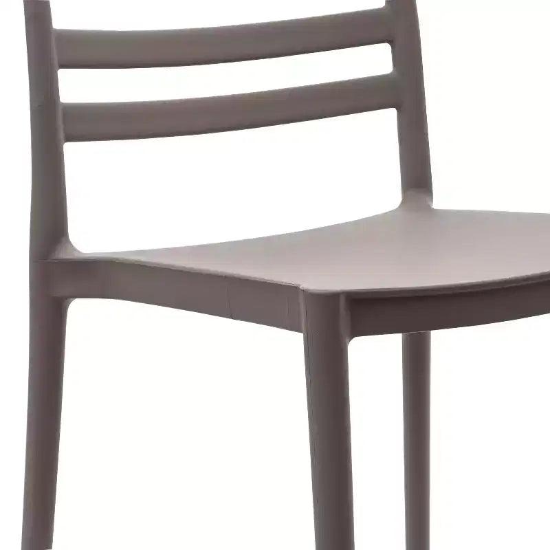Lot de 2 chaises de patio empilables intérieur-extérieur avec dossier à lattes, chaise commerciale en résine tout temps
