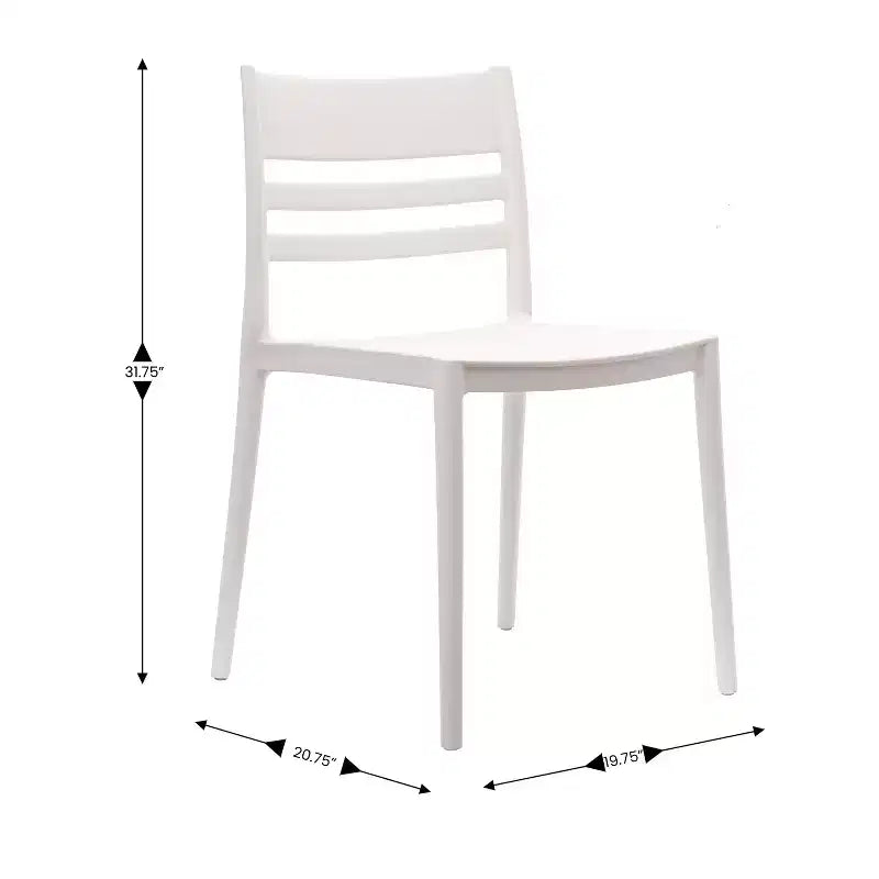 Lot de 2 chaises de patio empilables intérieur-extérieur avec dossier à lattes, chaise commerciale en résine tout temps
