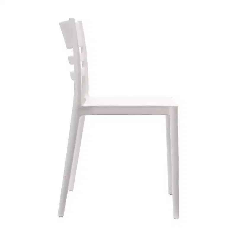 Lot de 2 chaises de patio empilables intérieur-extérieur avec dossier à lattes, chaise commerciale en résine tout temps