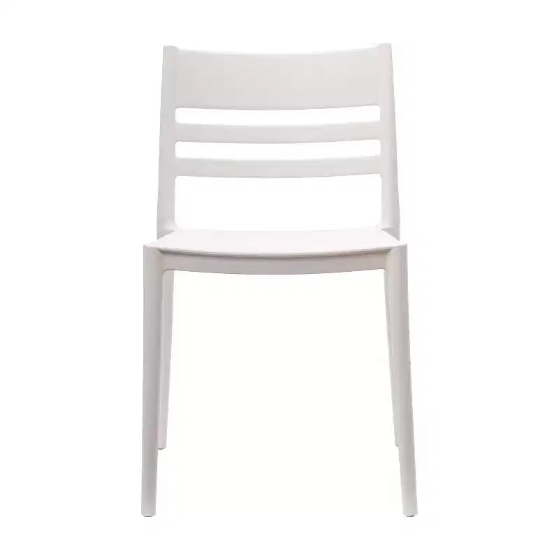 Lot de 2 chaises de patio empilables intérieur-extérieur avec dossier à lattes, chaise commerciale en résine tout temps