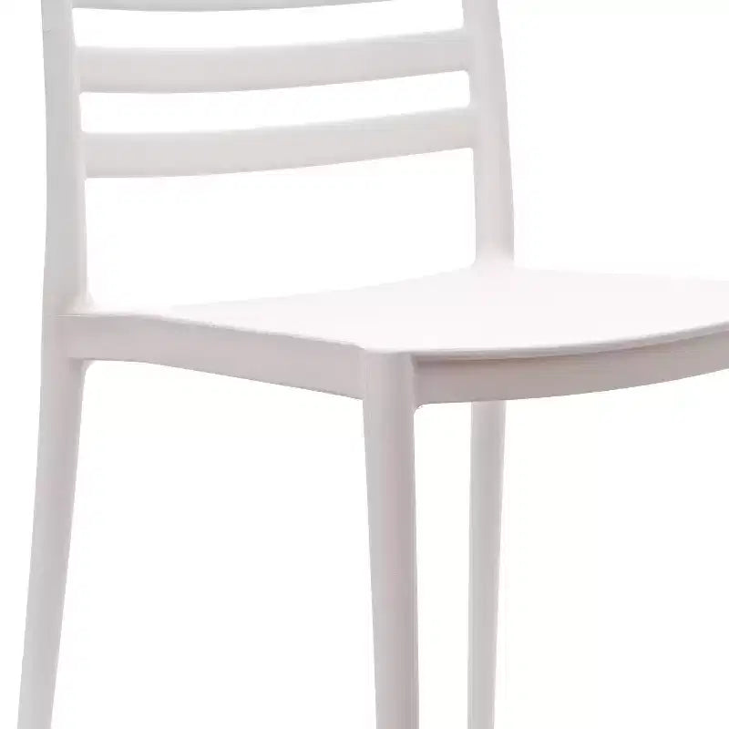 Lot de 2 chaises de patio empilables intérieur-extérieur avec dossier à lattes, chaise commerciale en résine tout temps