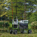 Chariot de pêche de plage, capacité de charge de 136 kg, chariot de pêche et de marine pliable avec quatre grandes roues ballons de 28 cm