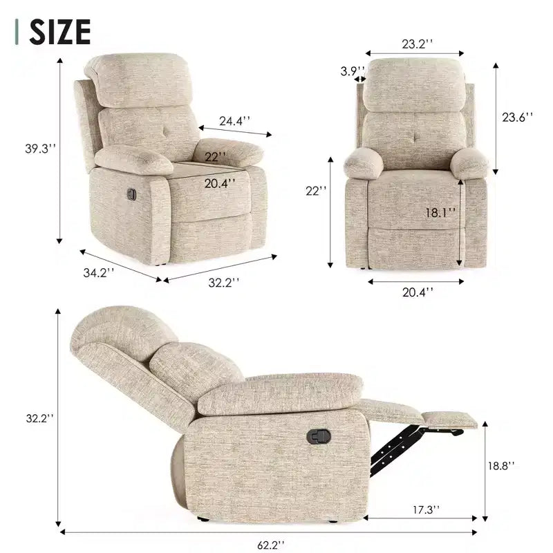 Petit canapé inclinable pour salon, fauteuil pour adultes