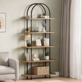 Étagère à 5 niveaux, bibliothèque arquée de 180 cm de haut, cadre métallique, étagère de présentation autoportante, pour chambre, salon