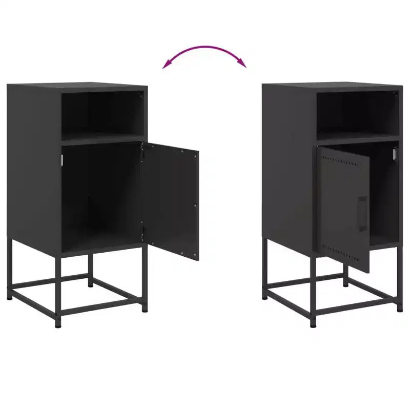 Table de chevet, table de nuit, table d'appoint, meuble de chambre à coucher en acier