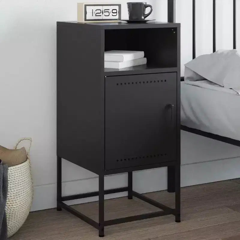 Table de chevet, table de nuit, table d'appoint, meuble de chambre à coucher en acier