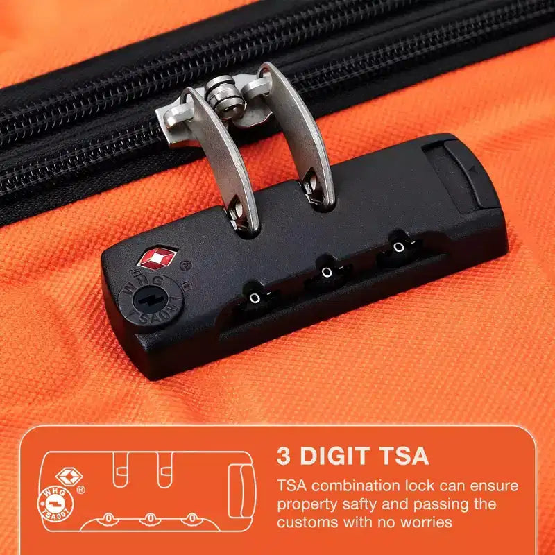 Valise cabine rigide extensible de 24 pouces avec roues pivotantes, valise cabine rigide avec serrure TSA, valise rigide légère