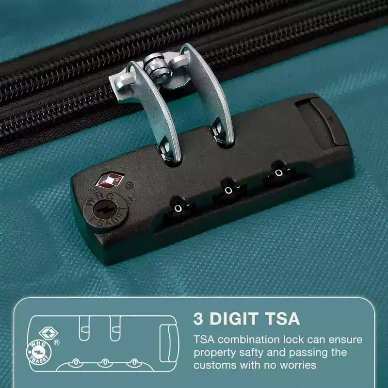 Valise cabine rigide extensible de 24 pouces avec roues pivotantes, valise cabine rigide avec serrure TSA, valise rigide légère