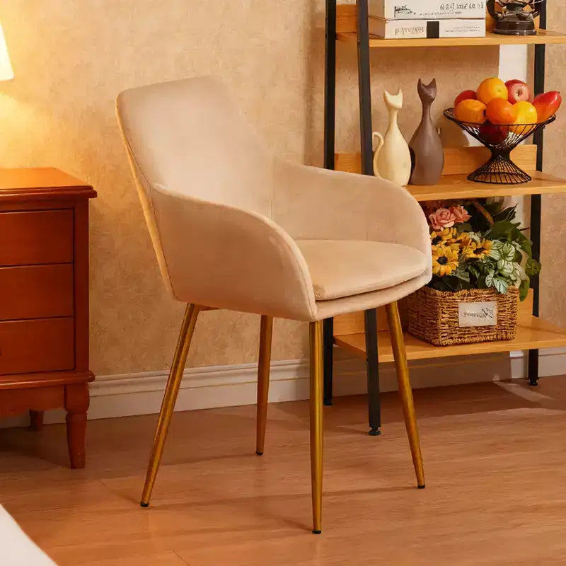 GDFStudio Vesper Modern Velvet Upholstered Dining Chairs with Gold Metal Legs (Set of 2)