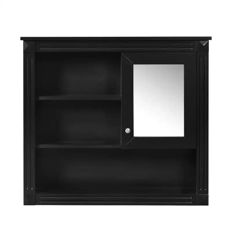 Armoire de toilette rectangulaire en MDF de 32 po L x 28 po H avec miroir, 5 étagères amovibles et charnières à fermeture amortie