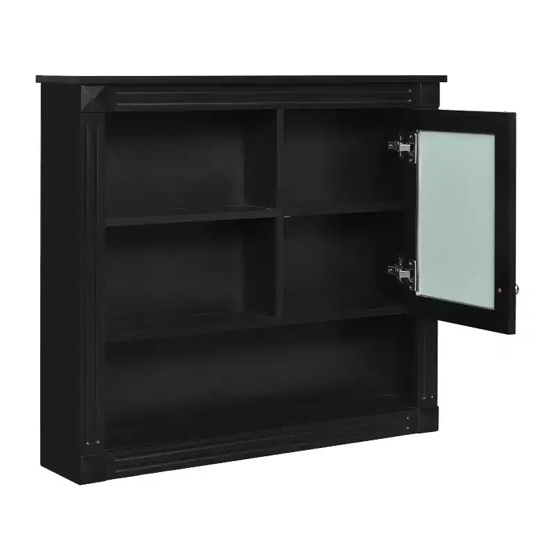 Armoire de toilette rectangulaire en MDF de 32 po L x 28 po H avec miroir, 5 étagères amovibles et charnières à fermeture amortie