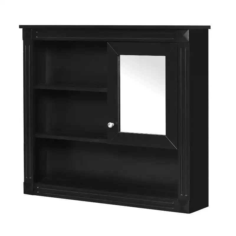 Armoire de toilette rectangulaire en MDF de 32 po L x 28 po H avec miroir, 5 étagères amovibles et charnières à fermeture amortie