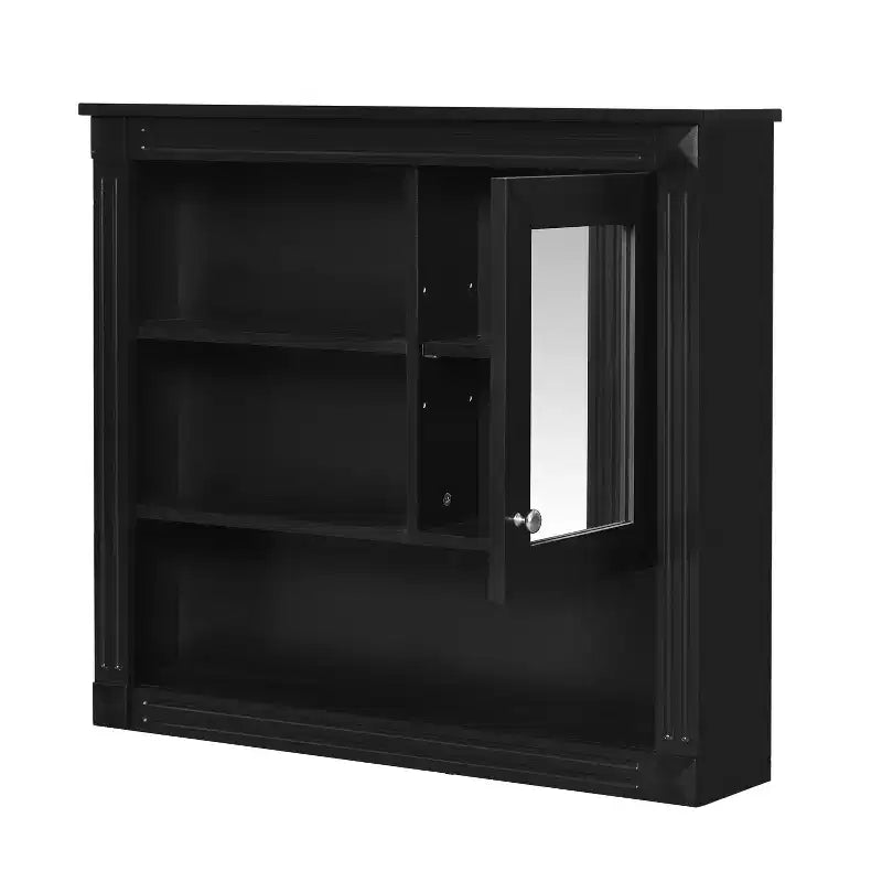 Armoire de toilette rectangulaire en MDF de 32 po L x 28 po H avec miroir, 5 étagères amovibles et charnières à fermeture amortie