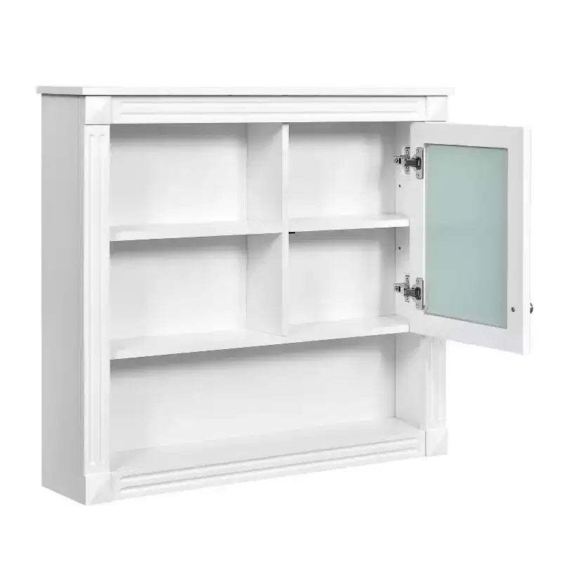 Armoire de toilette rectangulaire en MDF de 32 po L x 28 po H avec miroir, 5 étagères amovibles et charnières à fermeture amortie