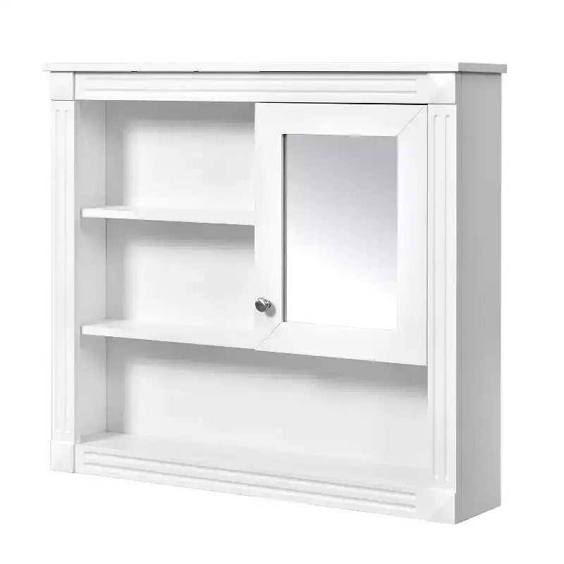 Armoire de toilette rectangulaire en MDF de 32 po L x 28 po H avec miroir, 5 étagères amovibles et charnières à fermeture amortie