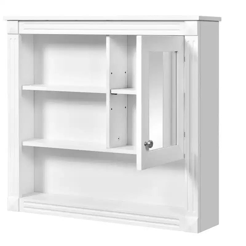 Armoire de toilette rectangulaire en MDF de 32 po L x 28 po H avec miroir, 5 étagères amovibles et charnières à fermeture amortie