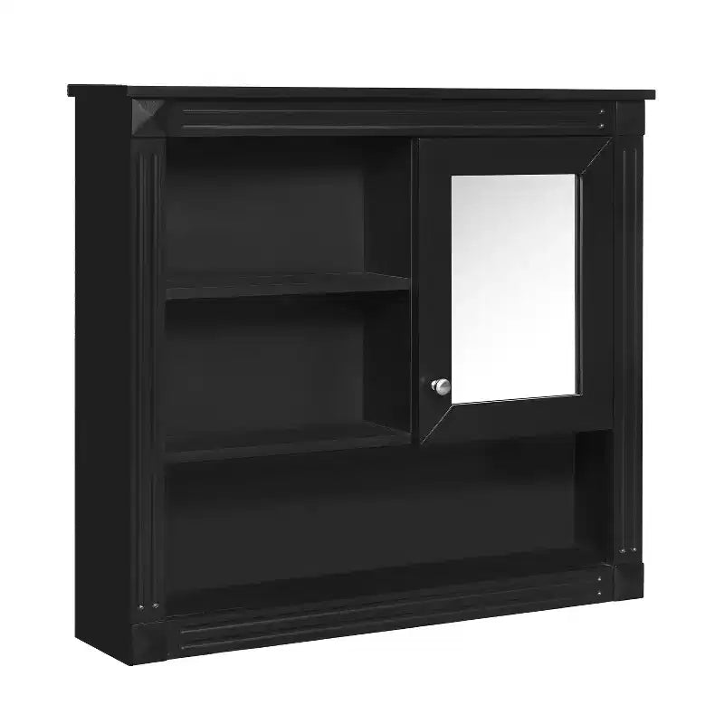 Armoire de toilette rectangulaire en MDF de 32 po L x 28 po H avec miroir, 5 étagères amovibles et charnières à fermeture amortie