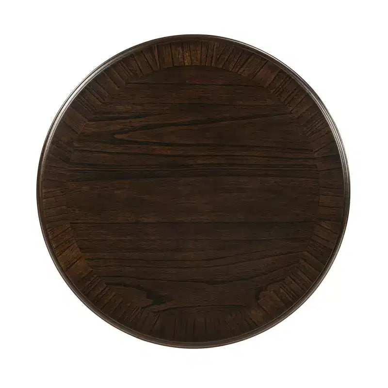 Table d'appoint ronde en bois rétro avec piètement en X pour salle à manger ou salon, Espresso